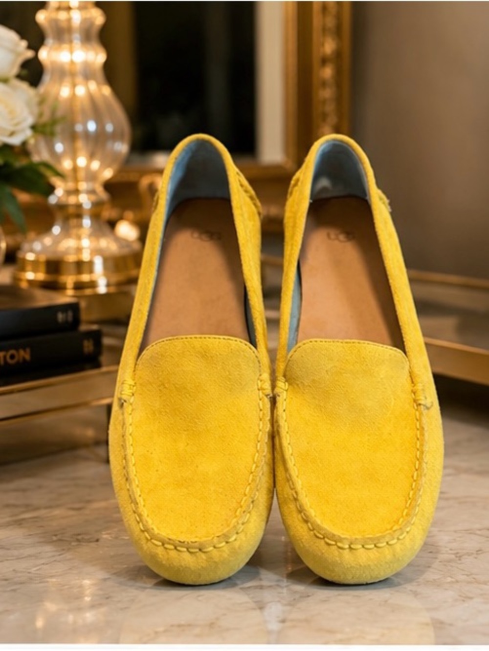 UGG Yellow Suede Slip-On Loafers
